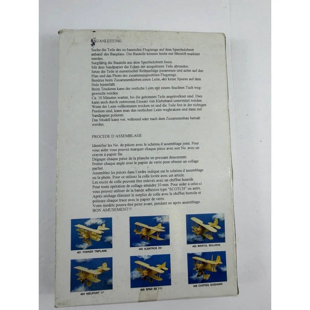 LEGENDS OF THE AIR Model Miniature Wooden Aircraft Kits Lot of 3 New Old Stock